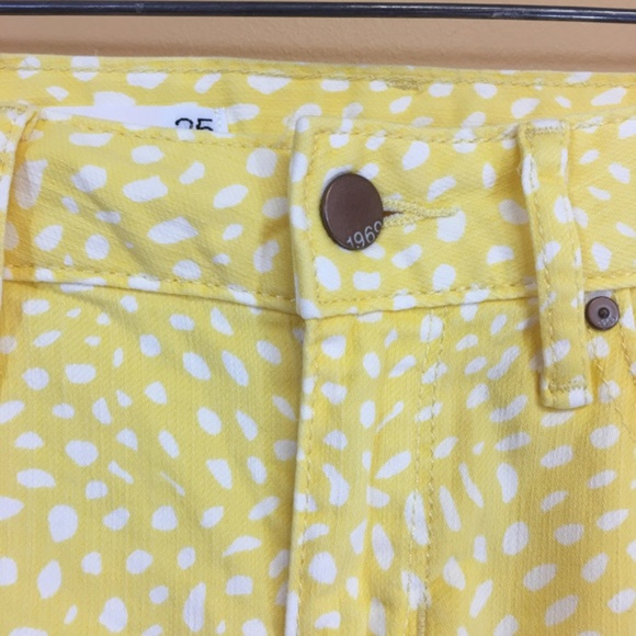 Gap 1969 Yellow w/ White Spot Always Skinny Pants - Picture 3 of 7